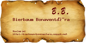 Bierbaum Bonaventúra névjegykártya